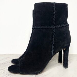 Vince Camuto Sashane Open Toe Black Suede Boot 5.5